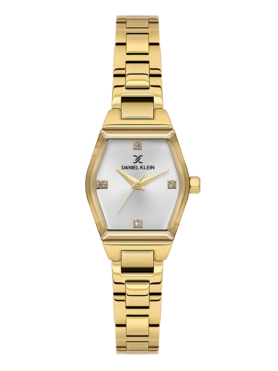 Daniel Klein Analog Silver Round Dial Gold/Gold Case Gold Strap Quartz Water-Resistant Wrist Watch for Women Girls, Ladies DK.6.14186-2