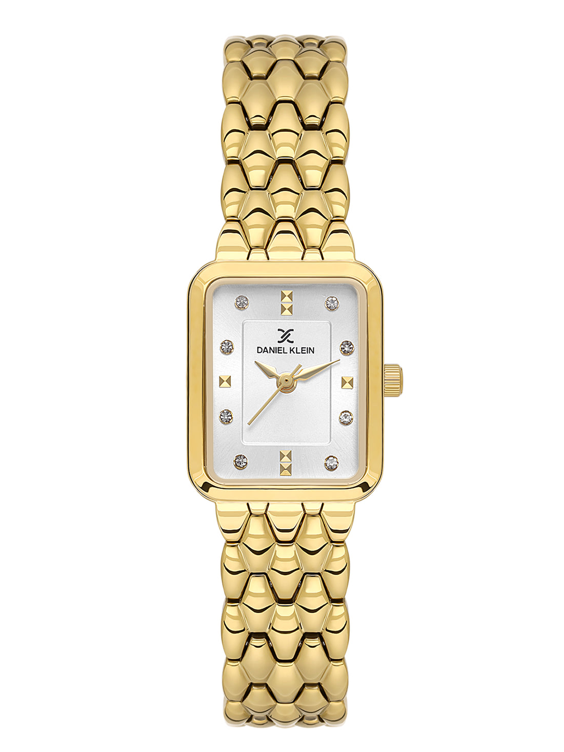Daniel Klein Analog Silver Round Dial Gold Case Gold Strap Quartz Water-Resistant Wrist Watch for Women Girls, Ladies DK.1.14158-2