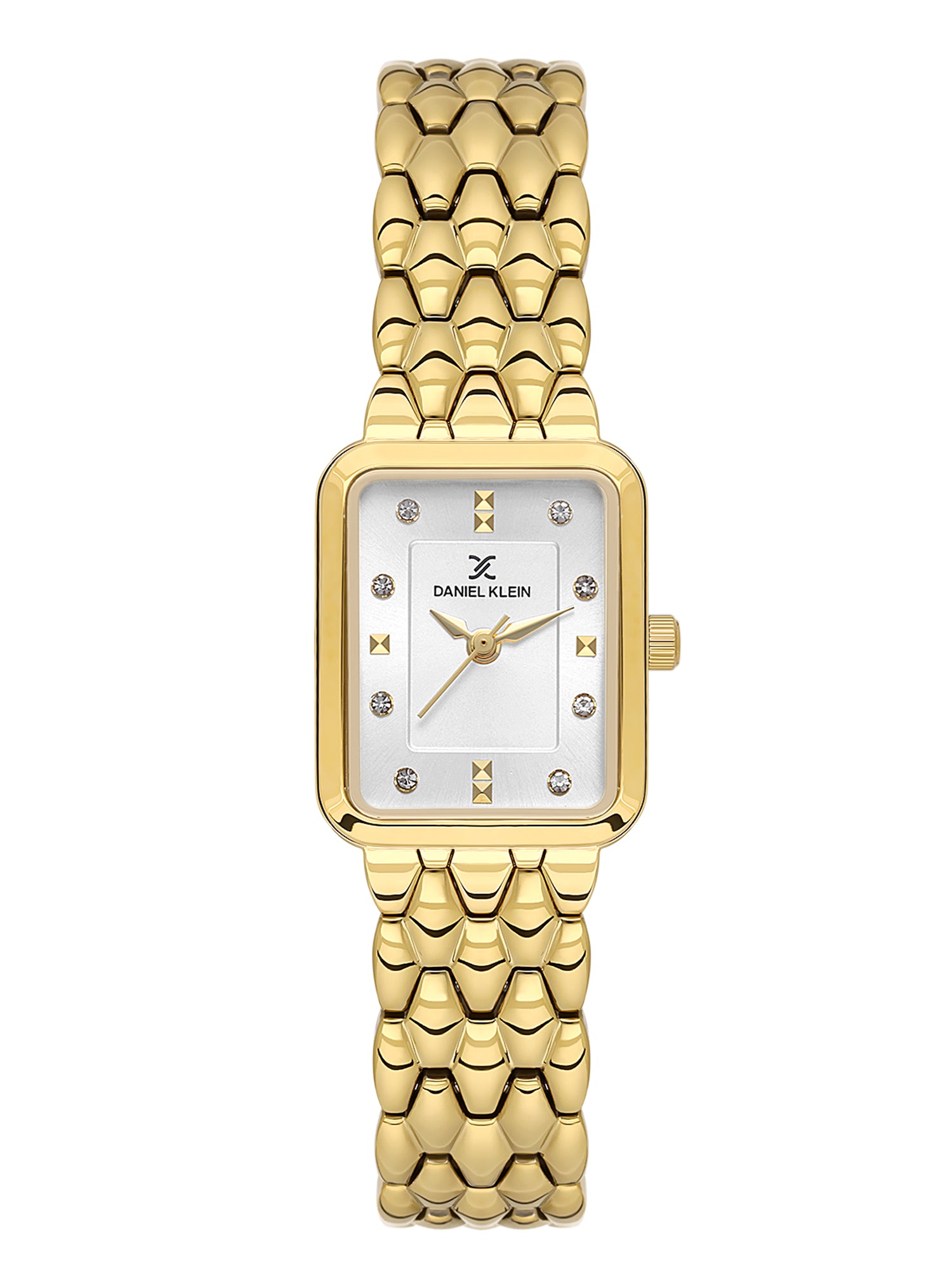 Daniel Klein Analog Silver Round Dial Gold Case Gold Strap Quartz Water-Resistant Wrist Watch for Women Girls, Ladies DK.1.14158-2