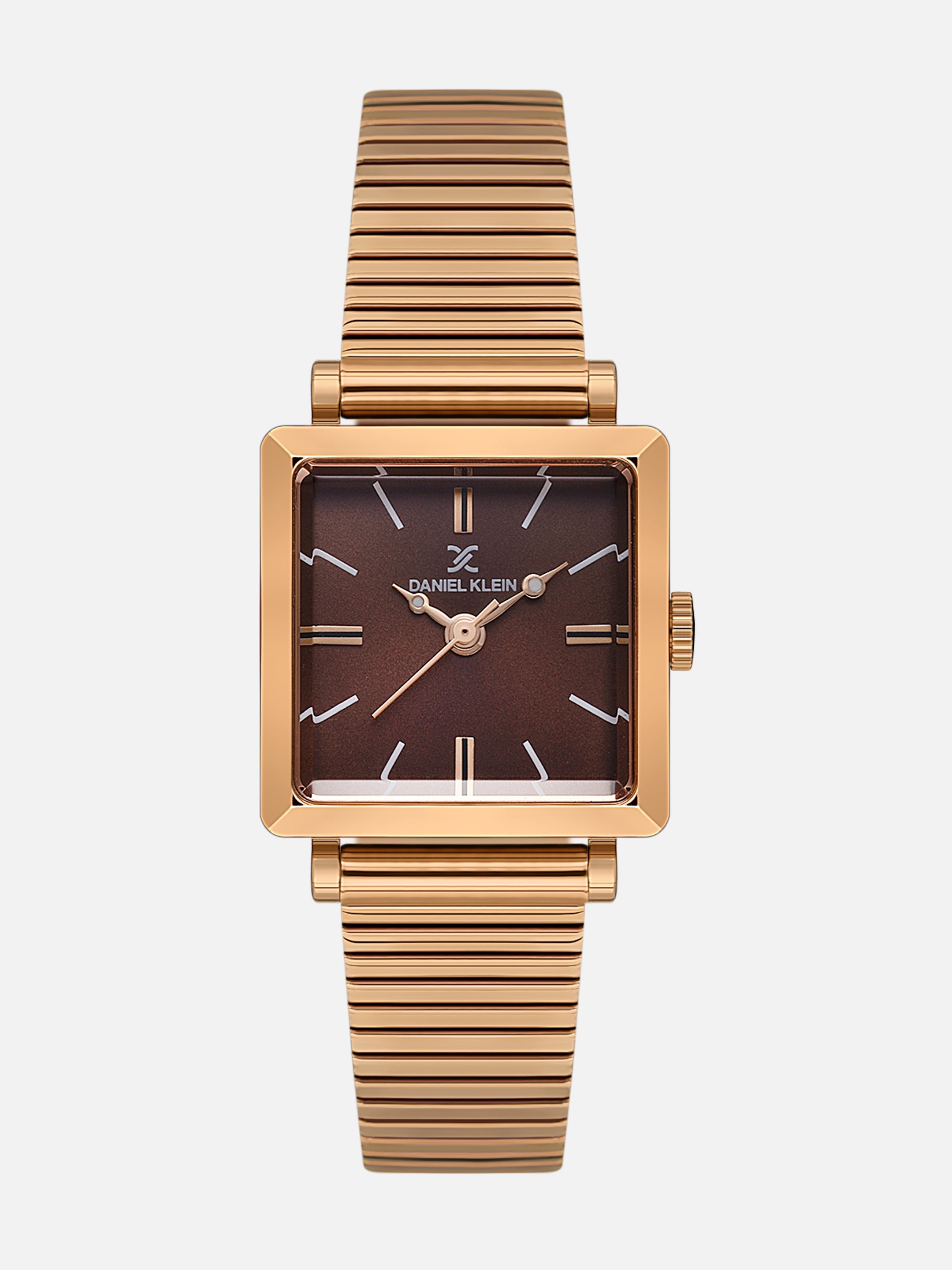Daniel Klein Analog D.Brown Round Dial Pink Rose Gold Case Pink Rose Gold Strap Quartz Water-Resistant Wrist Watch for Women Girls, Ladies DK.1.14179-7