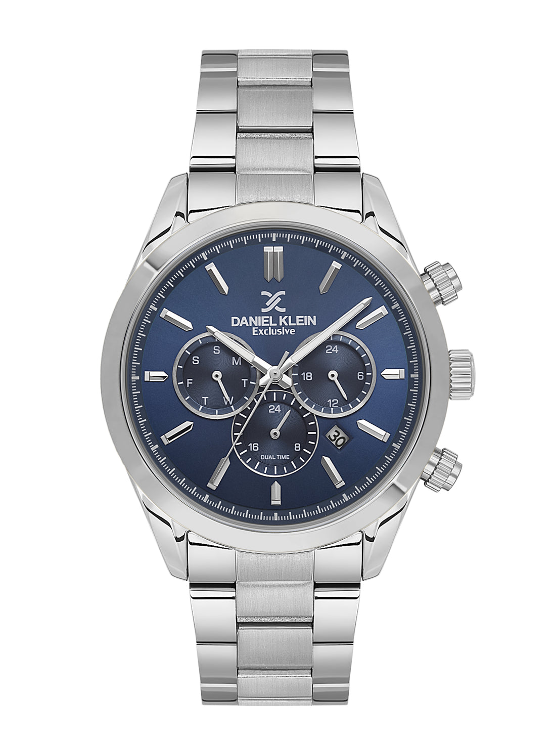 Daniel Klein Analog Silver Round Dial Silver Case Silver Strap Quartz Water-Resistant Wrist Watch for Men Boys DK.6.14259-1