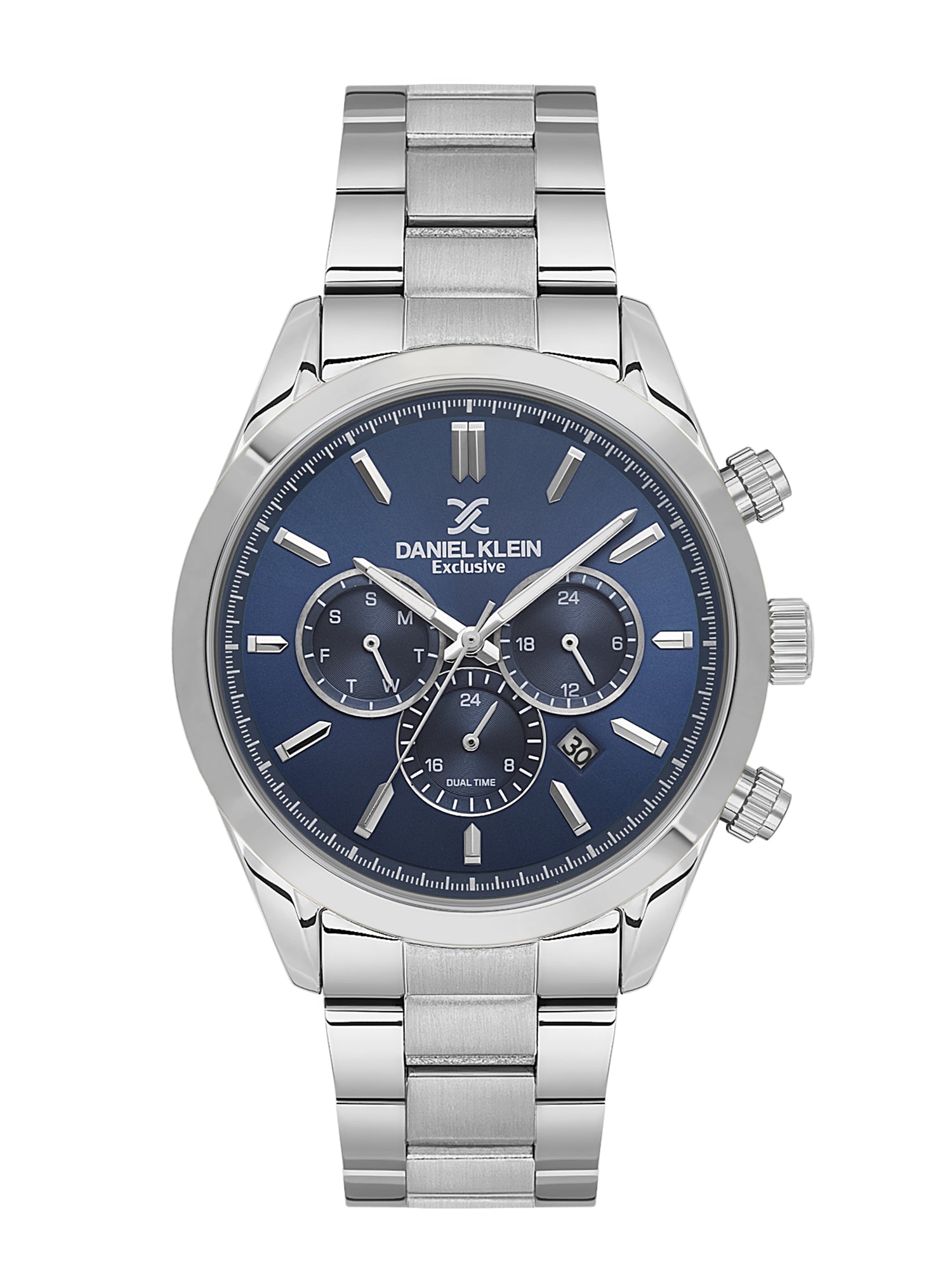Daniel Klein Analog Silver Round Dial Silver Case Silver Strap Quartz Water-Resistant Wrist Watch for Men Boys DK.6.14259-1