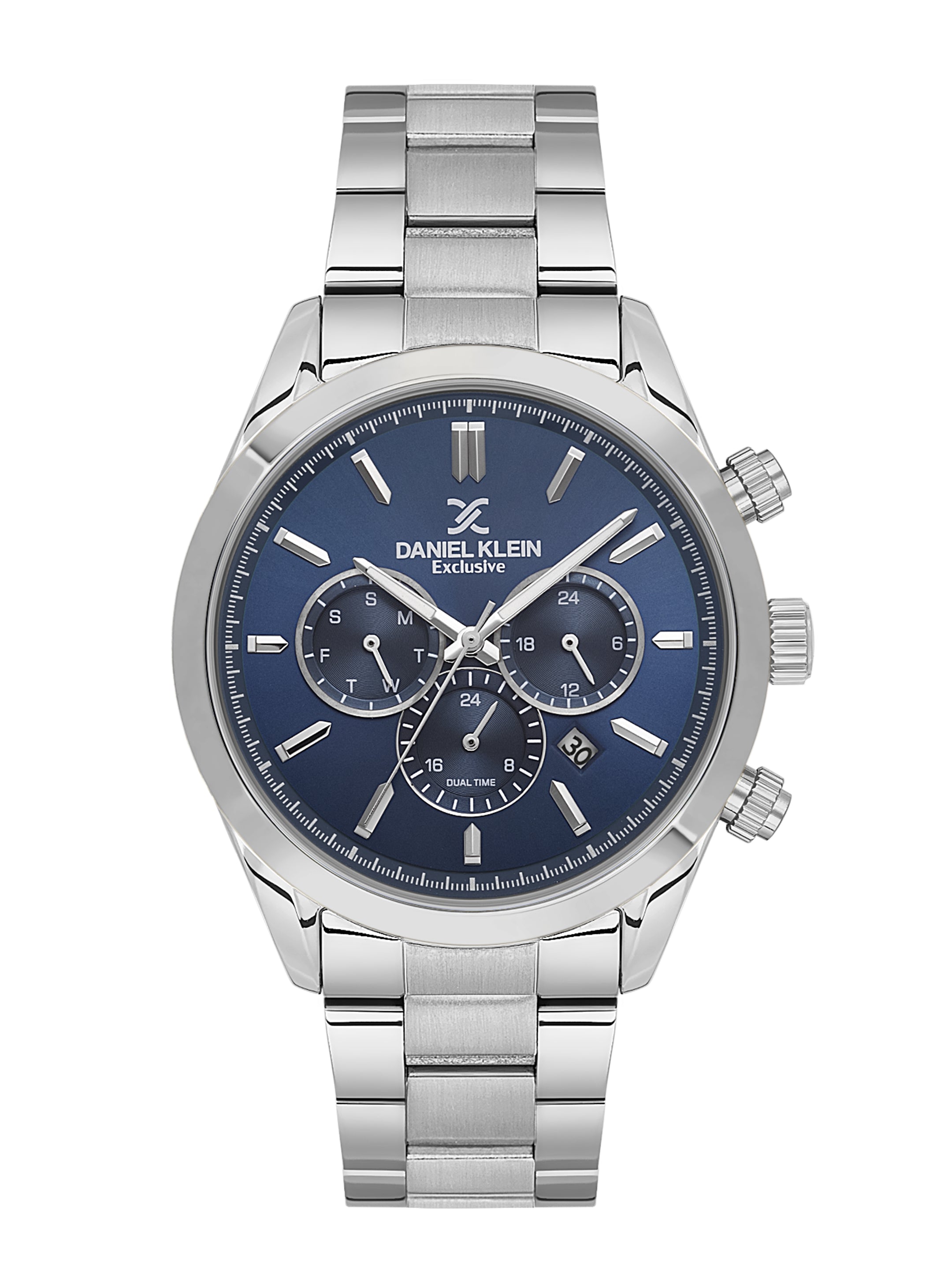 Daniel Klein Analog Silver Round Dial Silver Case Silver Strap Quartz Water-Resistant Wrist Watch for Men Boys DK.6.14259-1