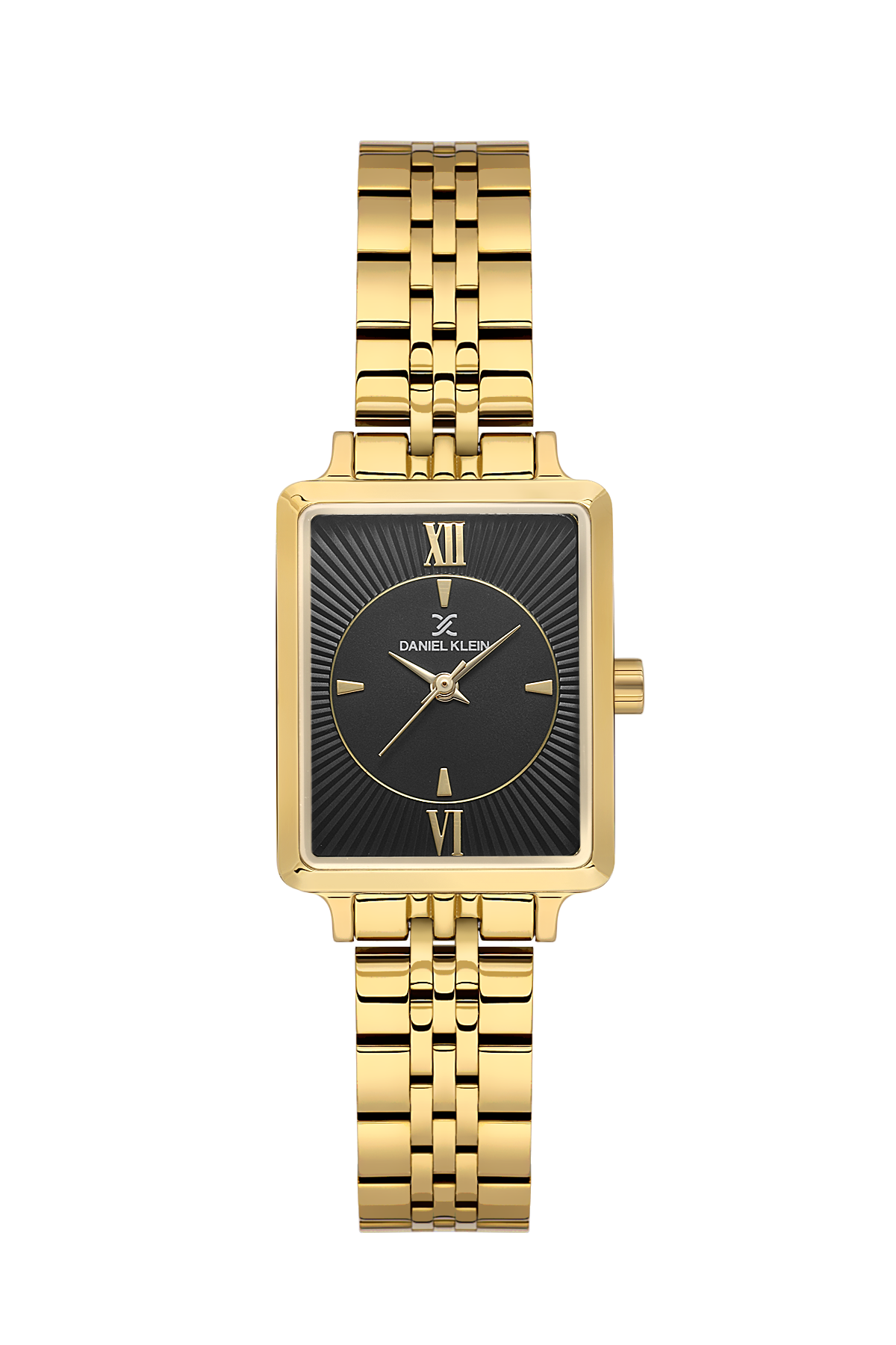 Daniel Klein Gun Black Sunray Dial Stainless Steel Strap Women’s Watch DK.1.14055-3