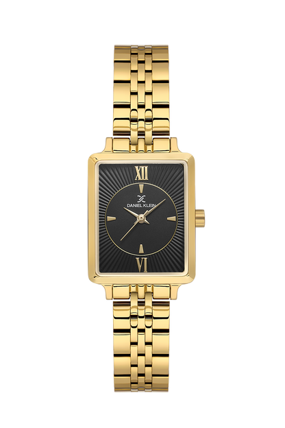 Daniel Klein Gun Black Sunray Dial Stainless Steel Strap Women’s Watch DK.1.14055-3