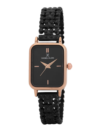 &quot;Daniel Klein Women’s Rose Gold &amp; Black Watch – Stylish Bracelet Design, Premium Look &quot;