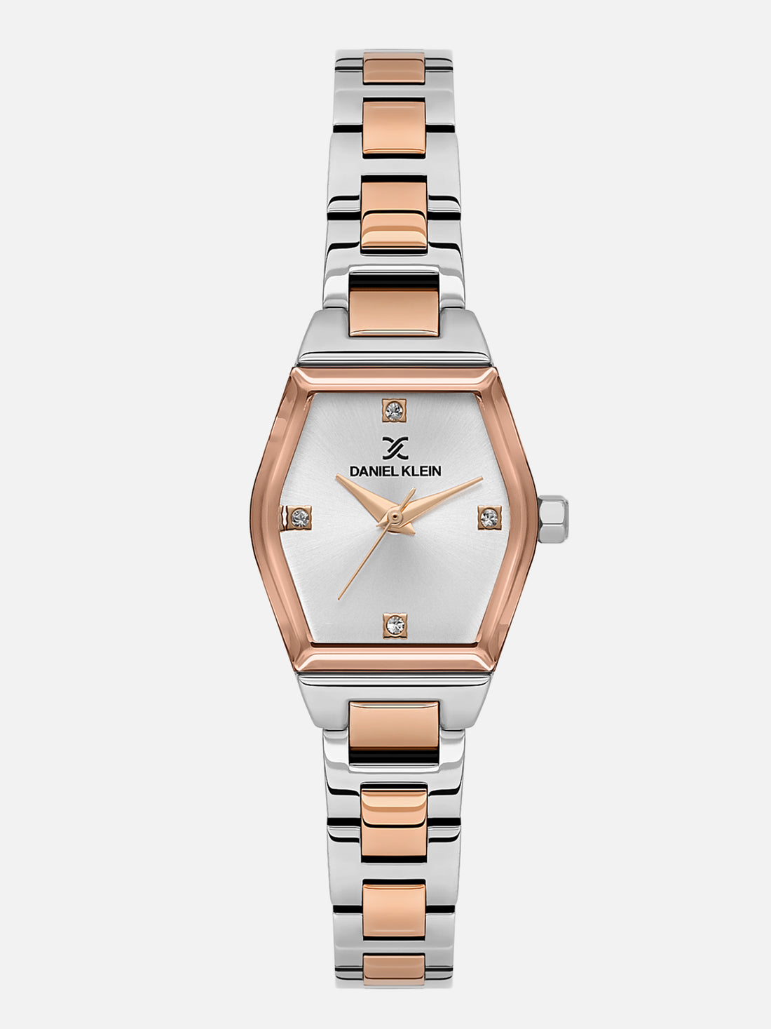 Daniel Klein Analog Silver Round Dial Silver/Rose Gold Case Silver and Rose Gold Strap Quartz Water-Resistant Wrist Watch for Women Girls, Ladies DK.6.14186-6