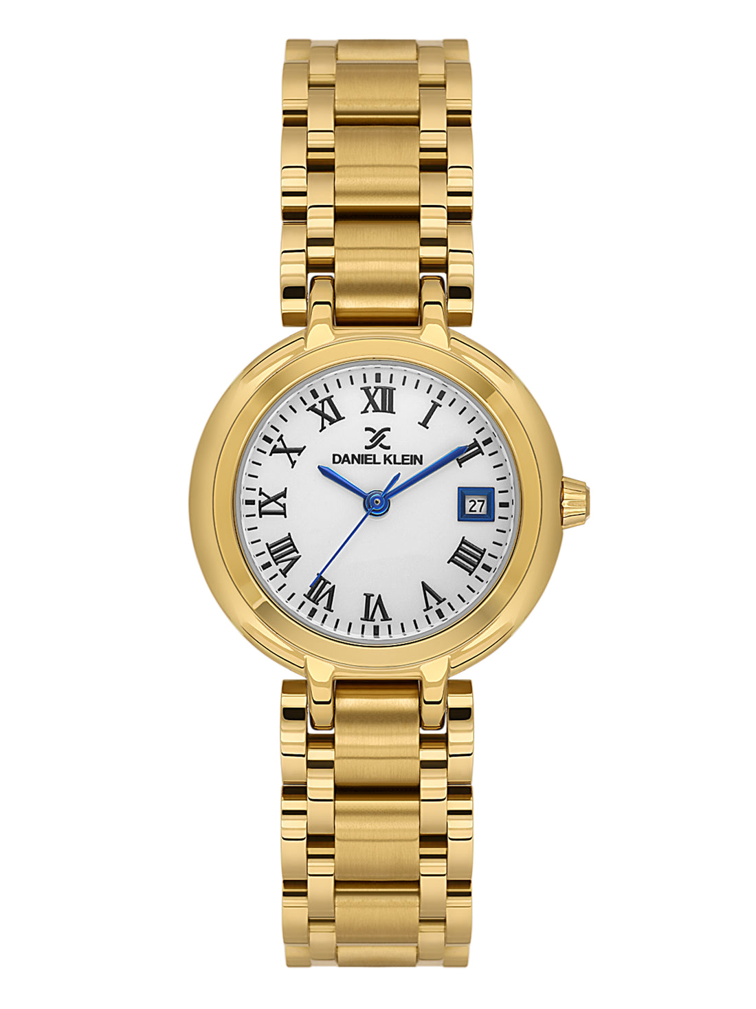 Daniel Klein Analog White Round Dial Gold Case Gold Strap Quartz Water-Resistant Wrist Watch for Women Girls, Ladies DK.1.14173-3
