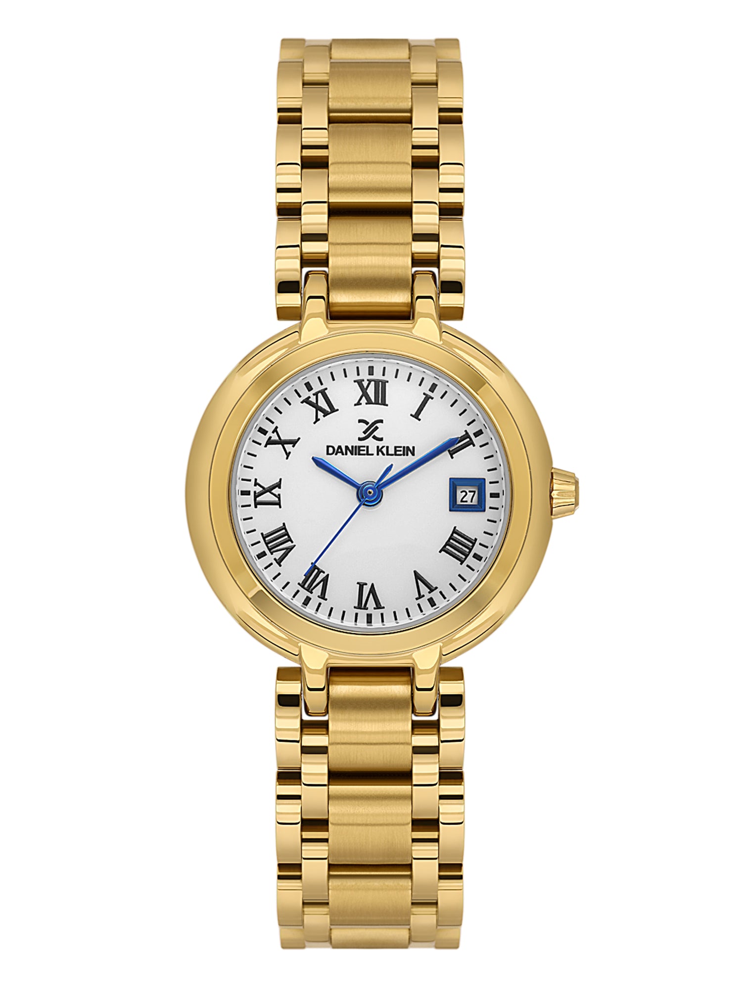 Daniel Klein Analog White Round Dial Gold Case Gold Strap Quartz Water-Resistant Wrist Watch for Women Girls, Ladies DK.1.14173-3