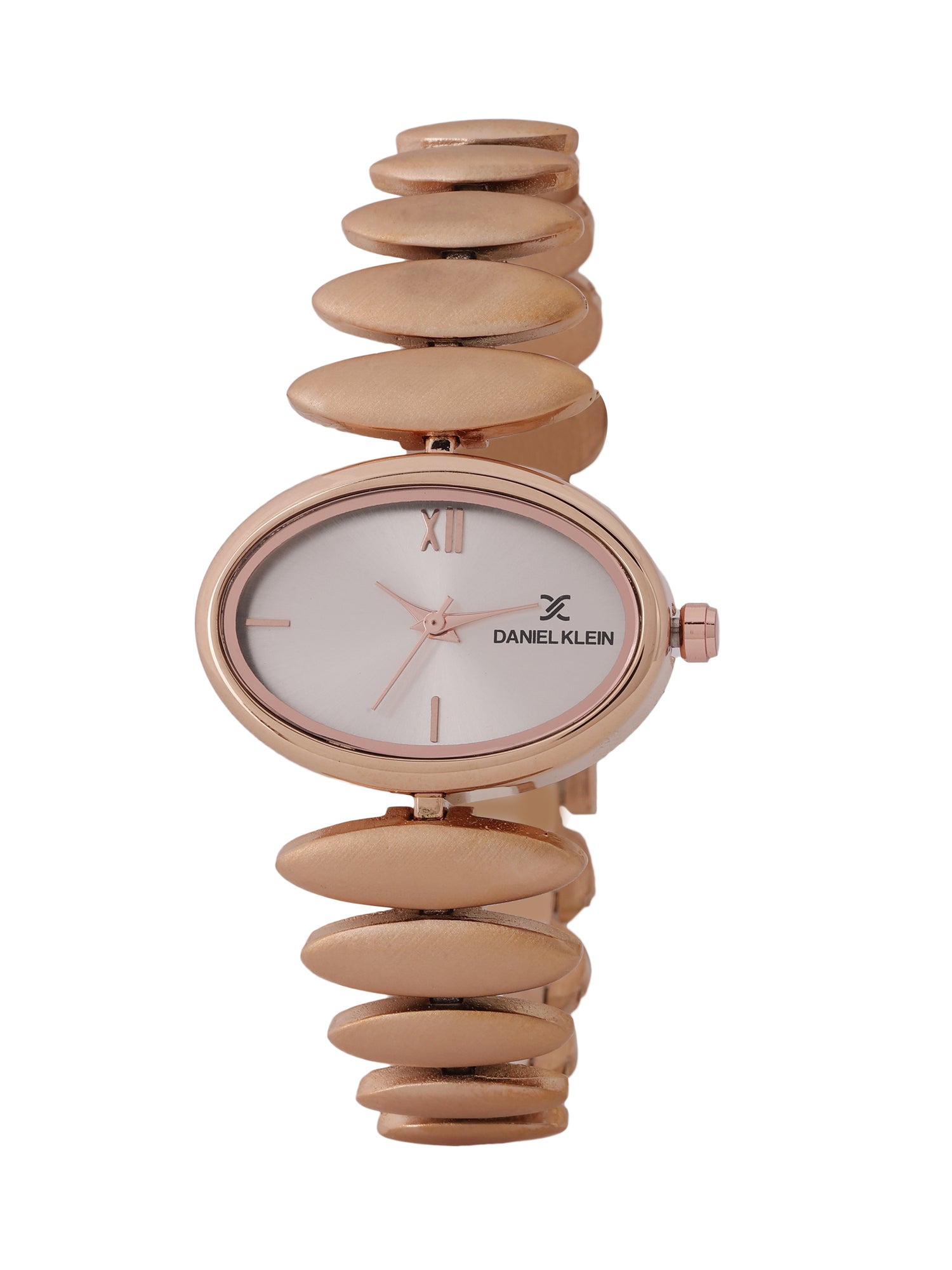 Daniel Klein Women’s Rose Gold Bracelet Watch – Elegant Silver Oval Dial, Premium Design