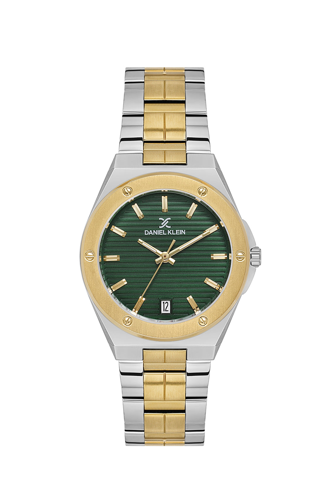 Daniel Klein Analog Dark Green Round Dial Silver and Gold Case Silver and Gold Strap Quartz Water-Resistant Wrist Watch for Women Girls, Ladies DK.1.14171-4