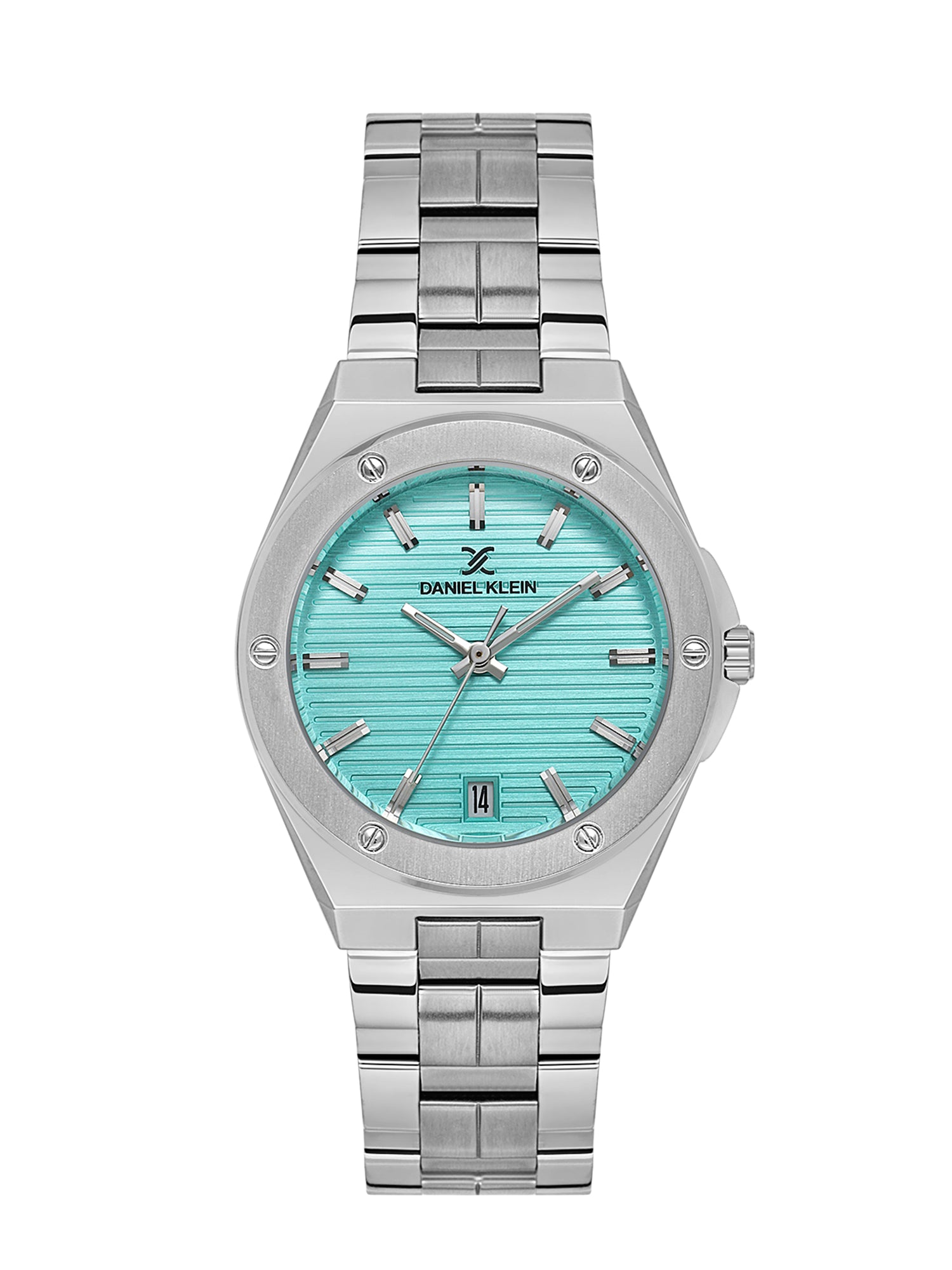 Daniel Klein Analog Green Round Dial Silver Case Silver Strap Quartz Water-Resistant Wrist Watch for Women Girls, Ladies DK.1.14171-2
