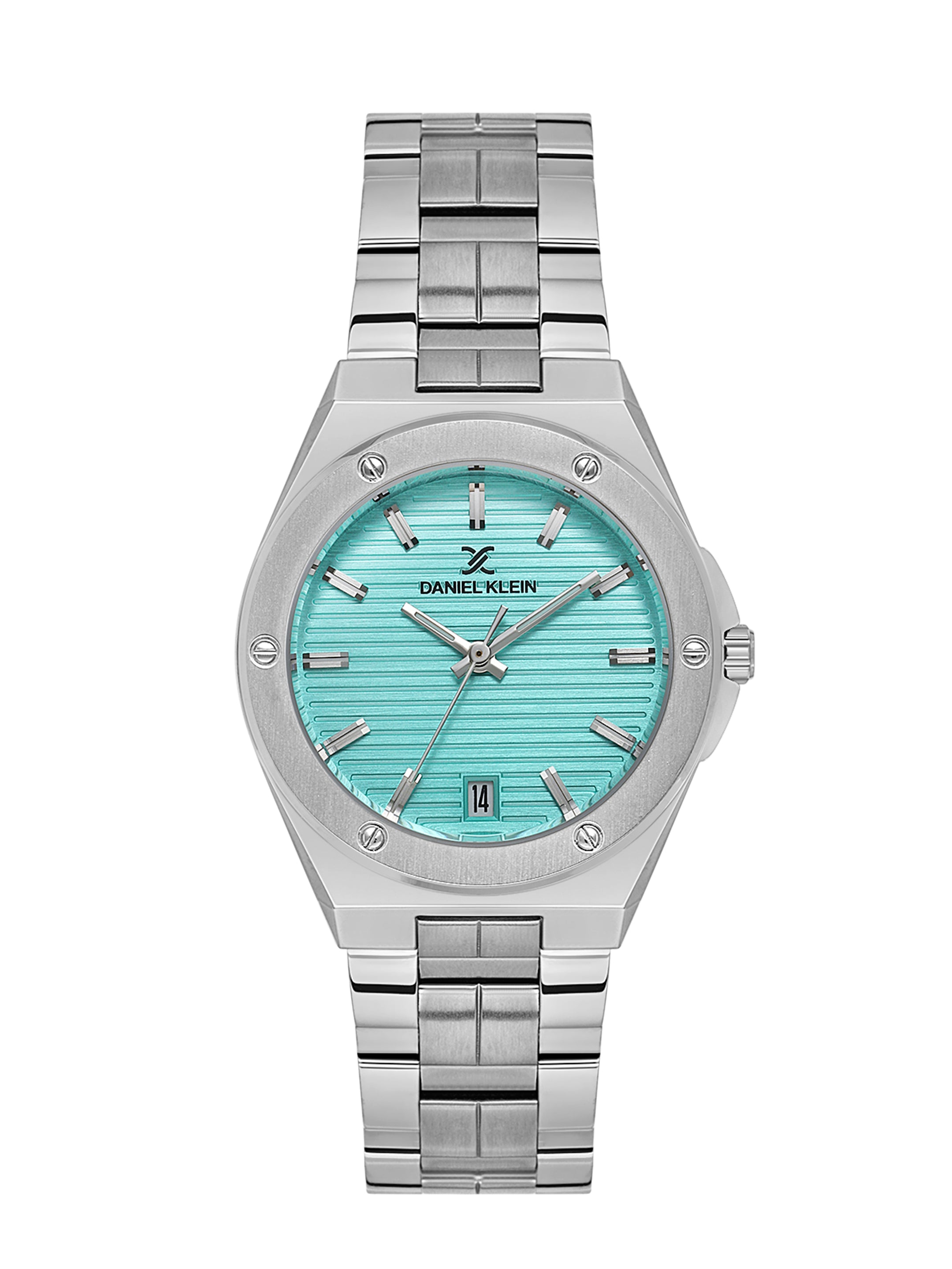 Daniel Klein Analog Green Round Dial Silver Case Silver Strap Quartz Water-Resistant Wrist Watch for Women Girls, Ladies DK.1.14171-2