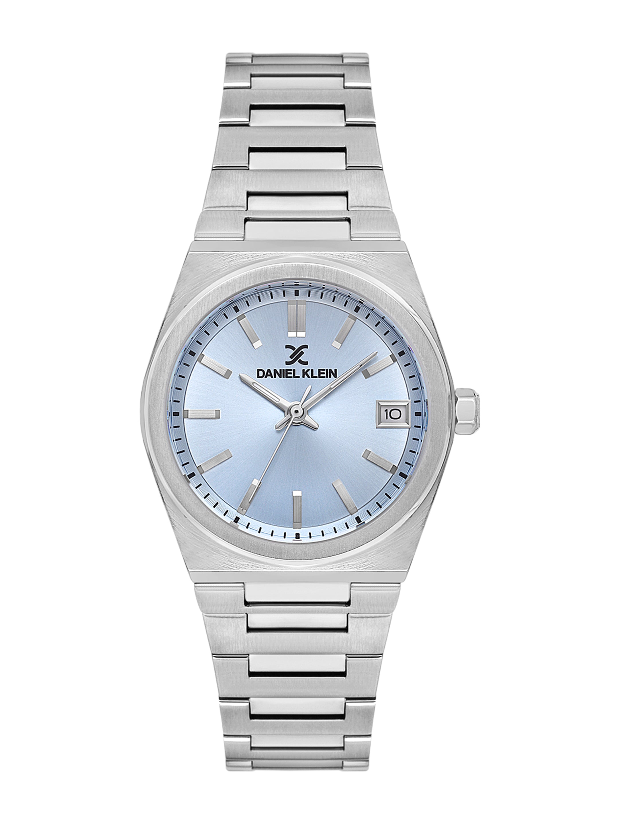 Daniel Klein Analog Blue Round Dial Silver Case Silver Strap Quartz Water-Resistant Wrist Watch for Women Girls, Ladies DK.1.14177-2