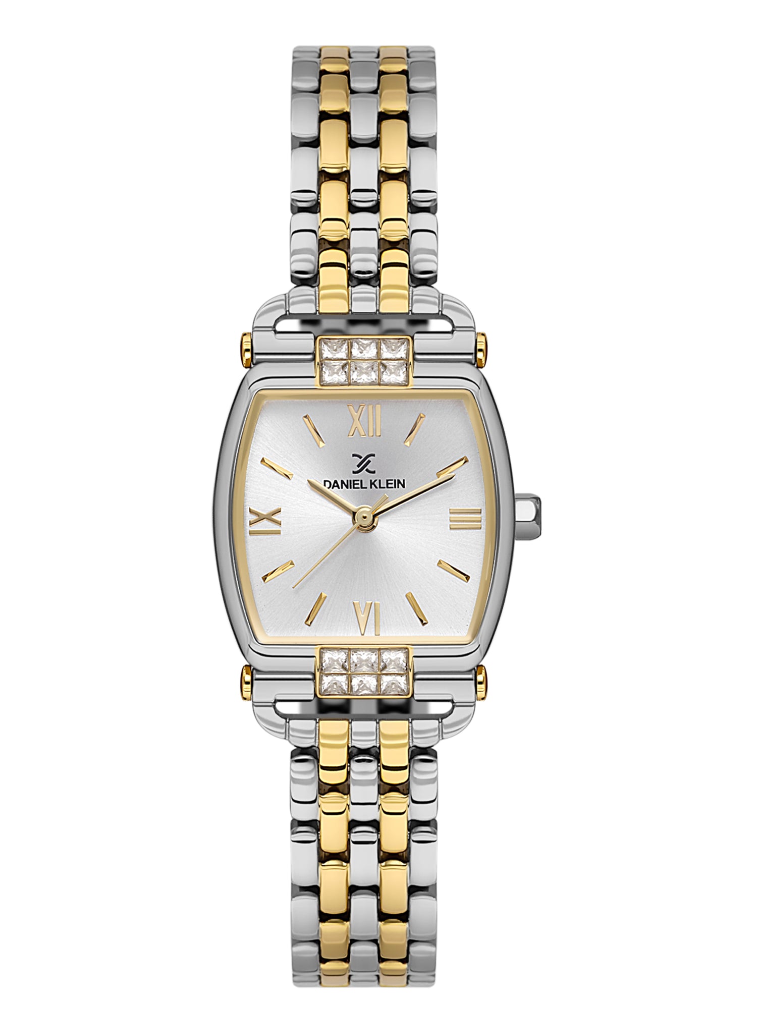 Daniel Klein Analog Silver Round Dial Silver and Gold Case Silver and Gold Strap Quartz Water-Resistant Wrist Watch for Women Girls, Ladies DK.1.14281-4