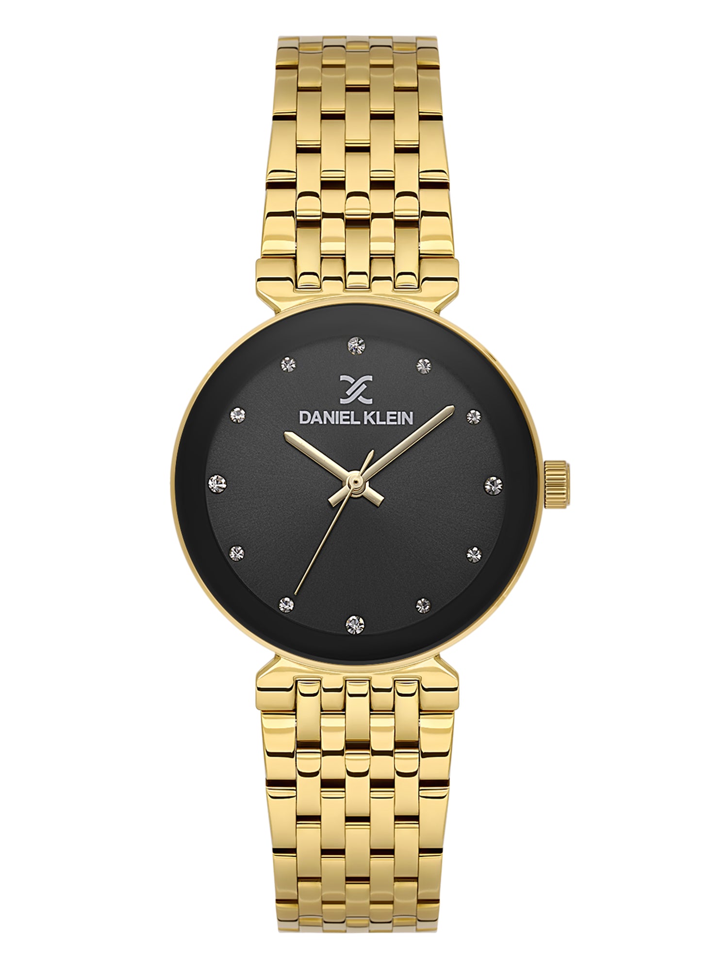Daniel Klein Analog Black Round Dial Gold Case Gold Strap Quartz Water-Resistant Wrist Watch for Women Girls, Ladies DK.1.14175-3