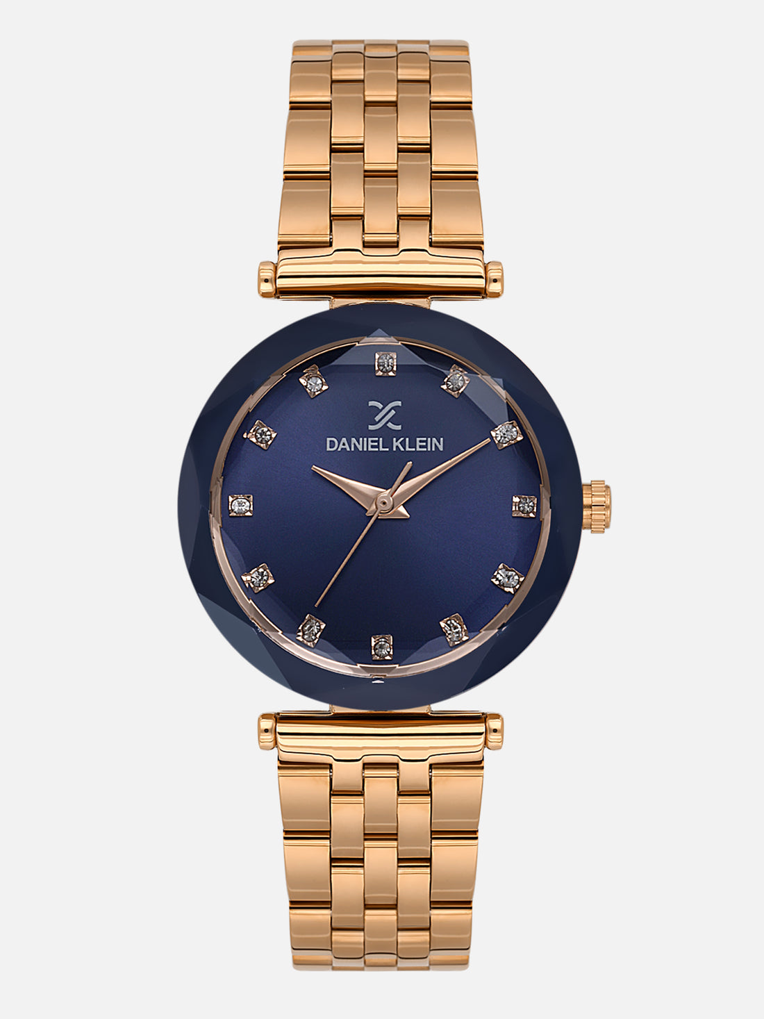 Daniel Klein Analog Blue Round Dial Pink Rose Gold/Blue Case Pink Rose Gold Strap Quartz Water-Resistant Wrist Watch for Women Girls, Ladies DK.6.14189-5