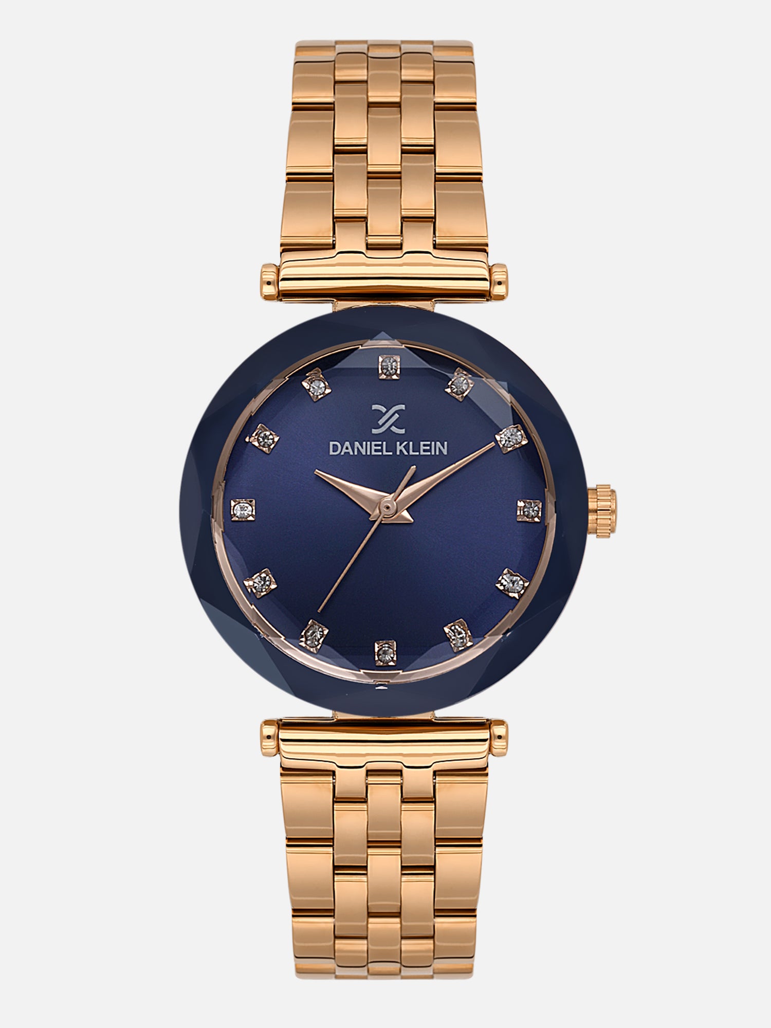 Daniel Klein Analog Blue Round Dial Pink Rose Gold/Blue Case Pink Rose Gold Strap Quartz Water-Resistant Wrist Watch for Women Girls, Ladies DK.6.14189-5