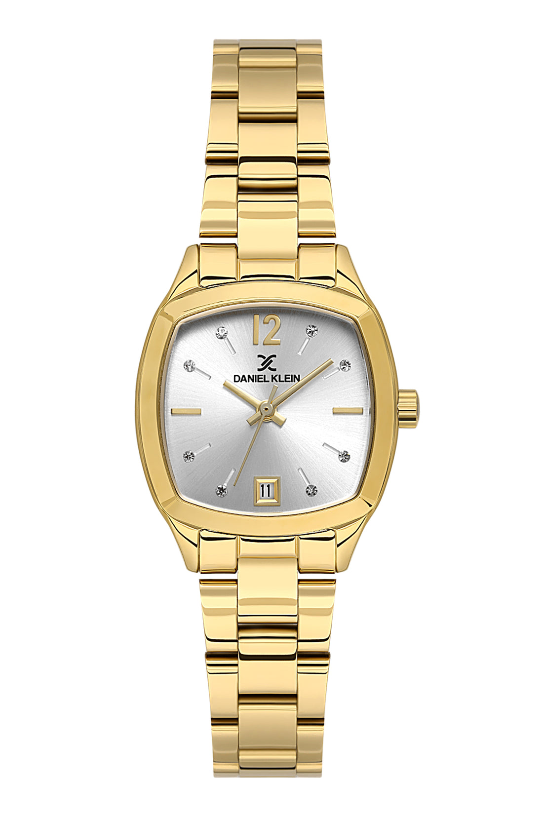 Daniel klein Premium Lady Gold IPG Case &amp; Strap Silver Sunray Dial Watch DK.1.13912-4