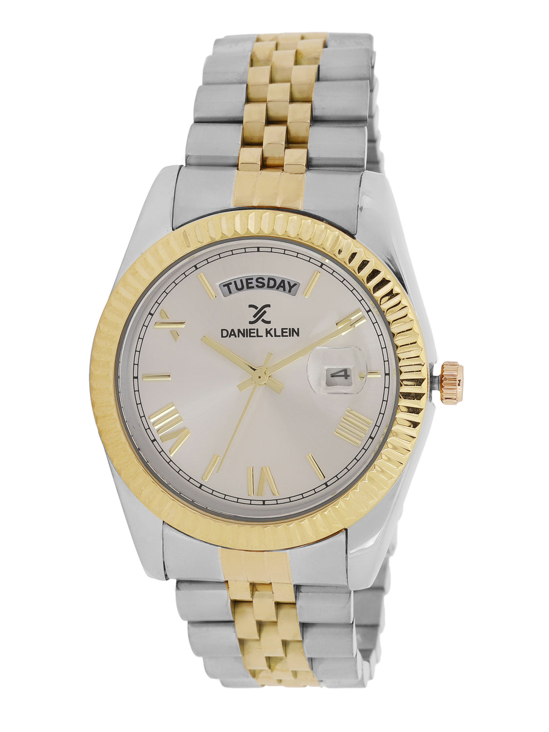 &quot;Daniel Klein Women’s Steel &amp; Gold Bracelet Watch – Elegant Silver Dial, Premium Finish &quot;
