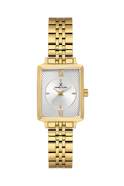 Daniel Klein Silver Sunray Dial Stainless Steel Strap Women’s Watch DK.1.14055-2