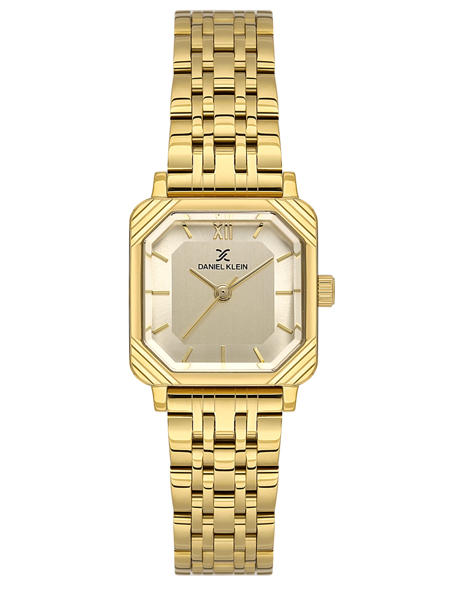 Daniel Klein Analog Champagne Round Dial Gold Case Gold Strap Quartz Water-Resistant Wrist Watch for Women Girls, Ladies DK.1.14153-2