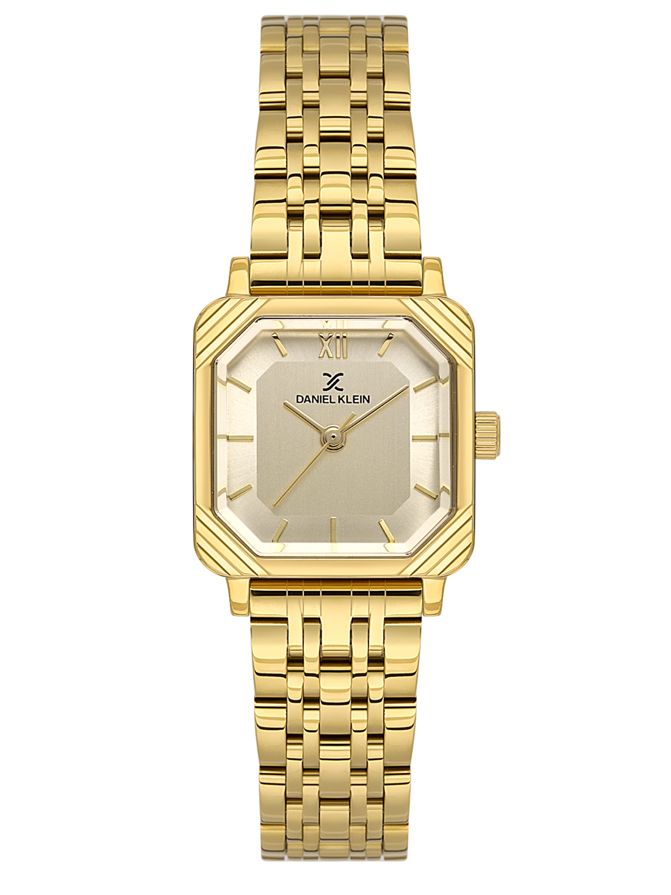 Daniel Klein Analog Champagne Round Dial Gold Case Gold Strap Quartz Water-Resistant Wrist Watch for Women Girls, Ladies DK.1.14153-2