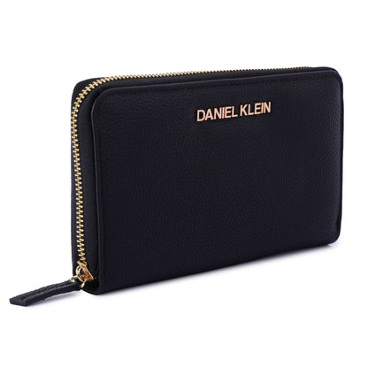 Daniel Klein Black Zip-Around Women’s Wallet
