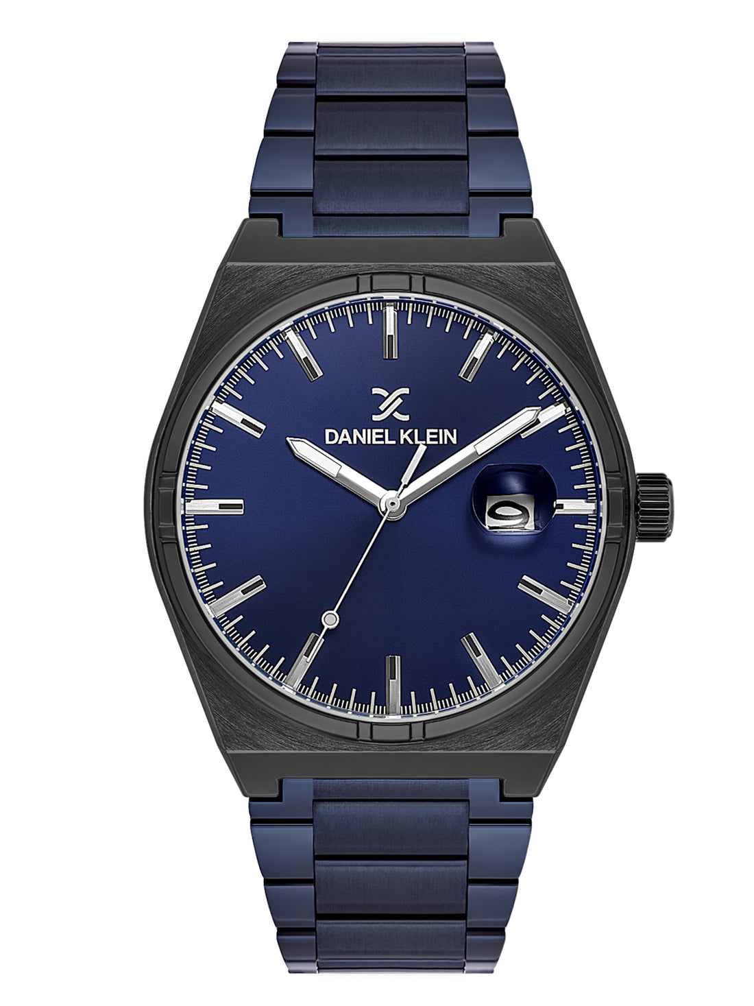 Daniel Klein Analog Blue Round Dial Black Case Blue Strap Quartz Water-Resistant Wrist Watch for Men Boys DK.1.14192-5
