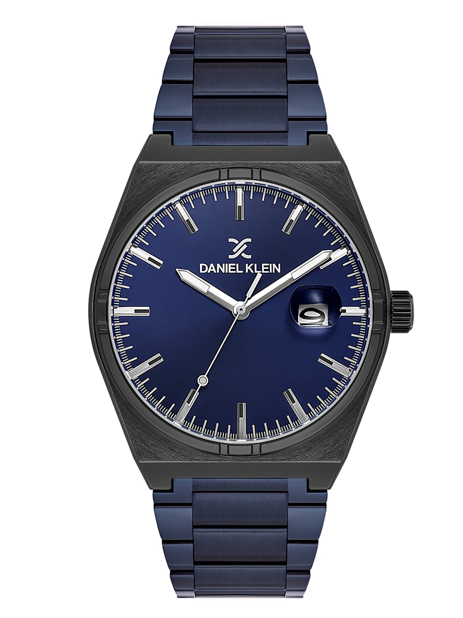 Daniel Klein Analog Blue Round Dial Black Case Blue Strap Quartz Water-Resistant Wrist Watch for Men Boys DK.1.14192-5