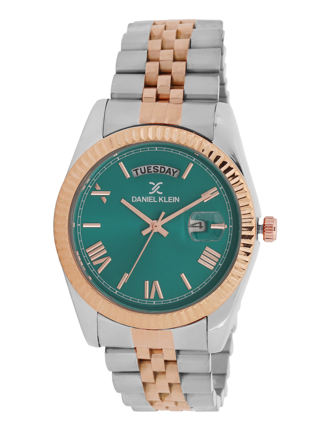 &quot;Daniel Klein Women’s Rose &amp; Silver Bracelet Watch – Teal Blue Dial, Premium Design &quot;