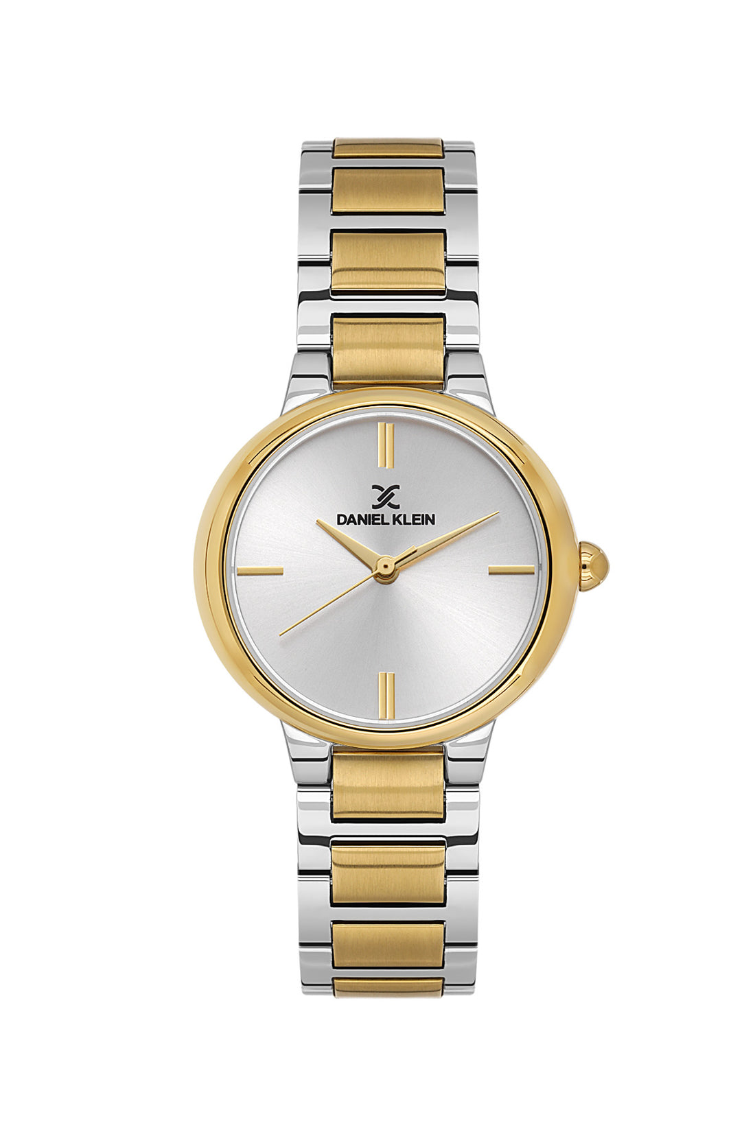 Daniel Klein Silver Dial Silver–Gold Strap Women’s Analog Watch DK.1.14100-5