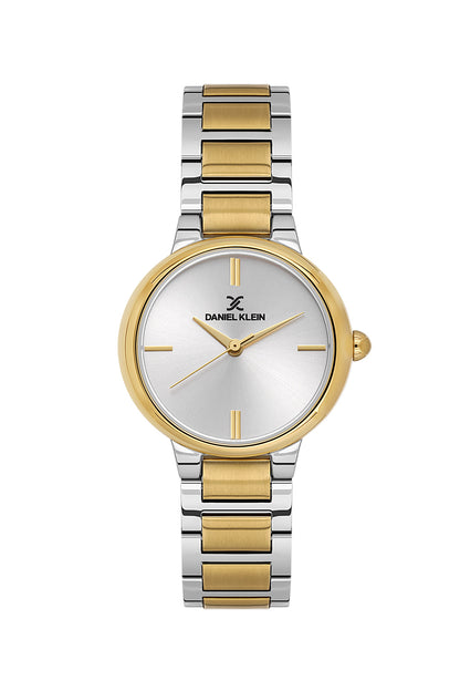 Daniel Klein Silver Dial Silver–Gold Strap Women’s Analog Watch DK.1.14100-5