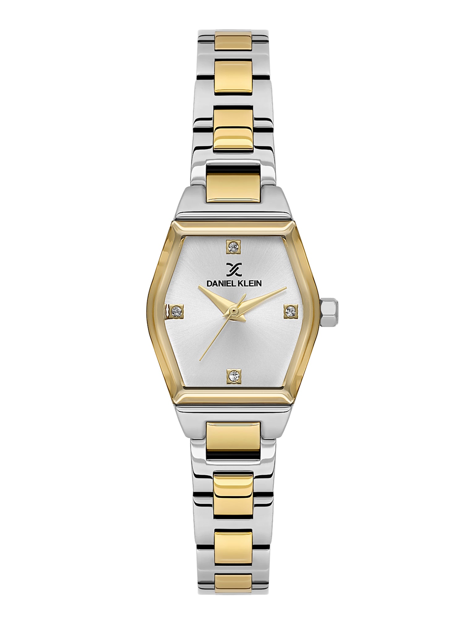 Daniel Klein Analog Silver Round Dial Silver and Gold Case Silver and Gold Strap Quartz Water-Resistant Wrist Watch for Women Girls, Ladies DK.6.14186-5