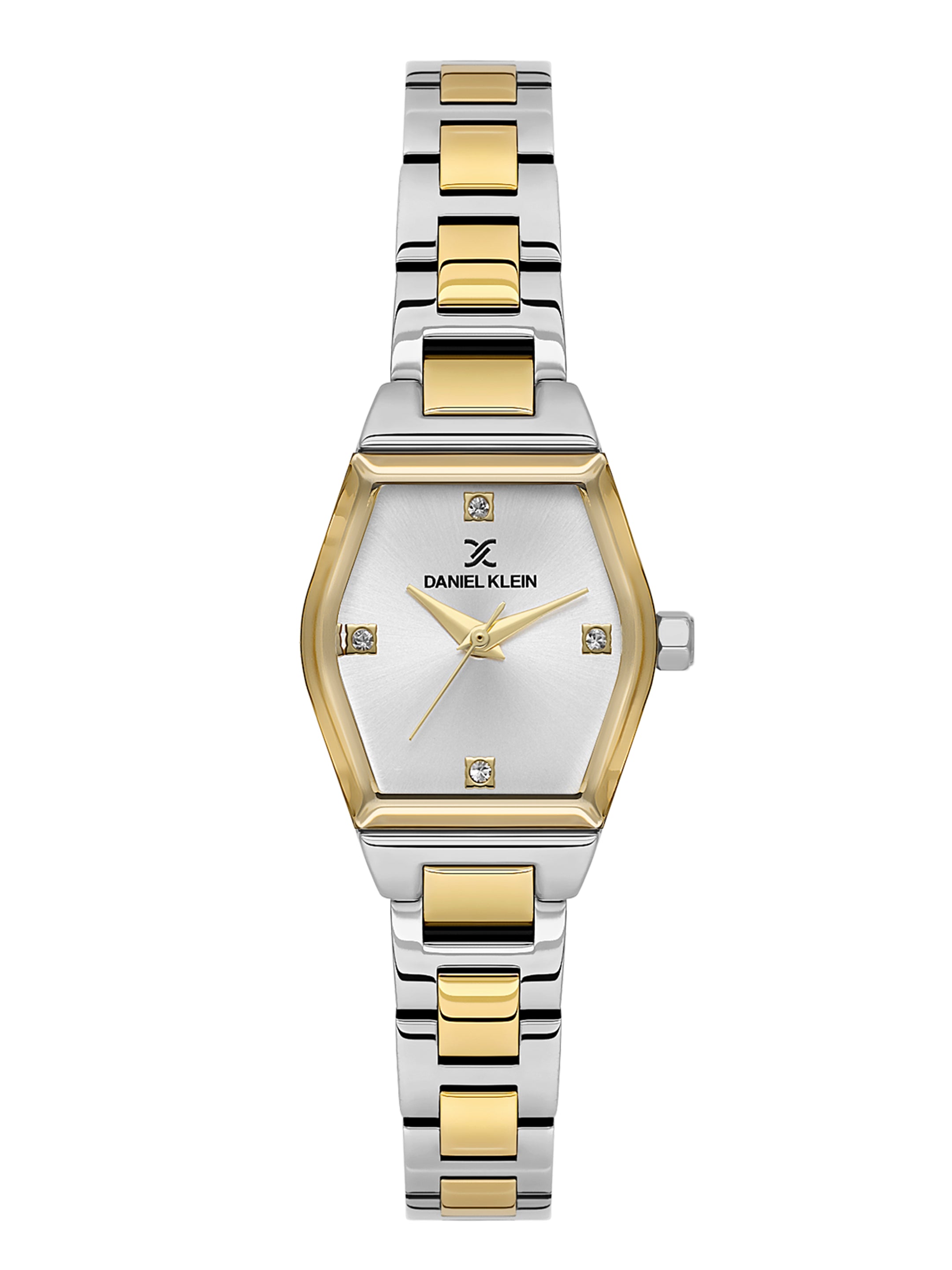 Daniel Klein Analog Silver Round Dial Silver and Gold Case Silver and Gold Strap Quartz Water-Resistant Wrist Watch for Women Girls, Ladies DK.6.14186-5