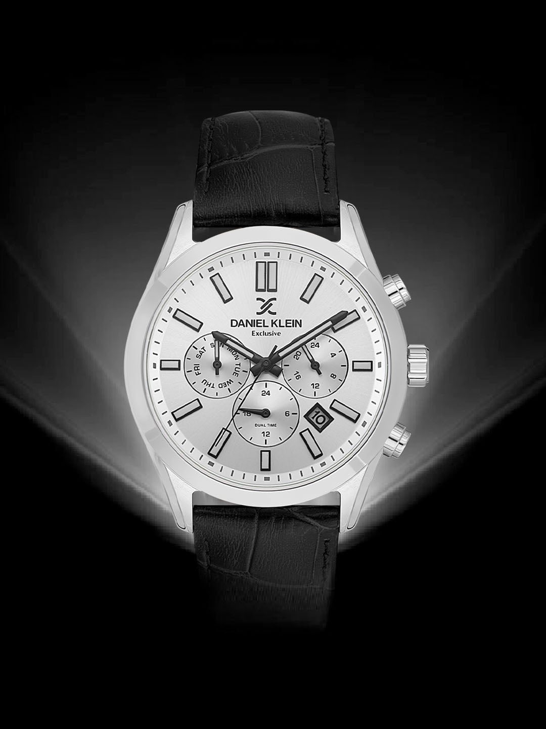 Daniel Klein Exclusive Silver Dial Black Strap Men’s Analog Watch DK.1.14212-1