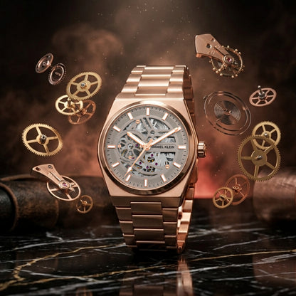 Daniel Klein Automatic Skeleton Dial Watch for Men