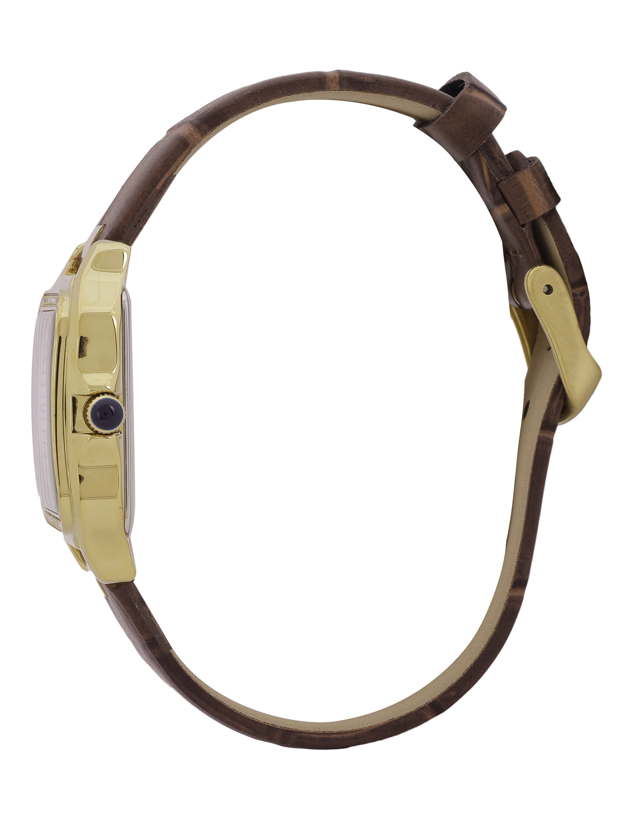 Daniel klein Premium Lady Silver Case Dark Brown Leather Strap Sunray Dial Watch DK.1.14039-2