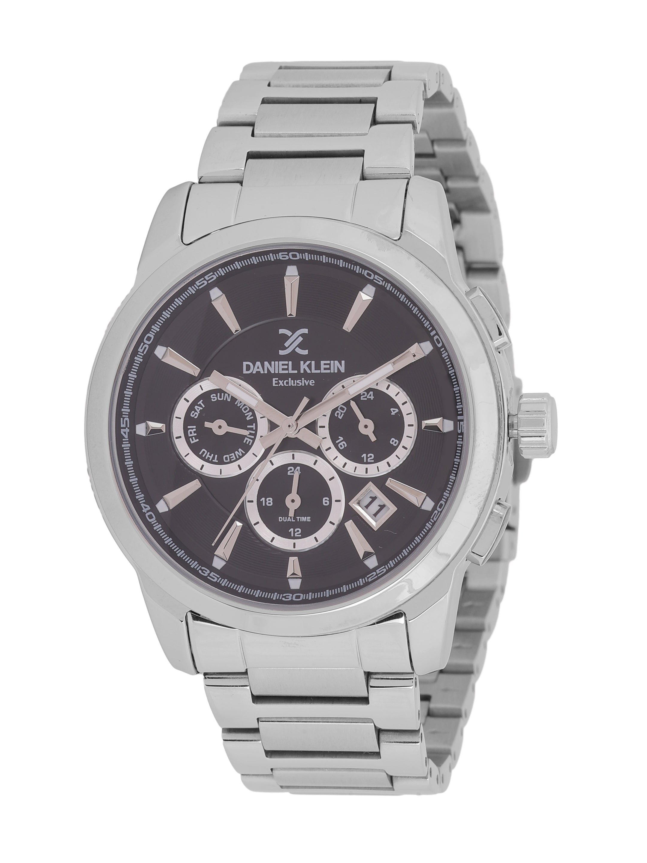 Daniel Klein Men’s Gun Black Dial Stainless Steel Watch DK.6.14031-2