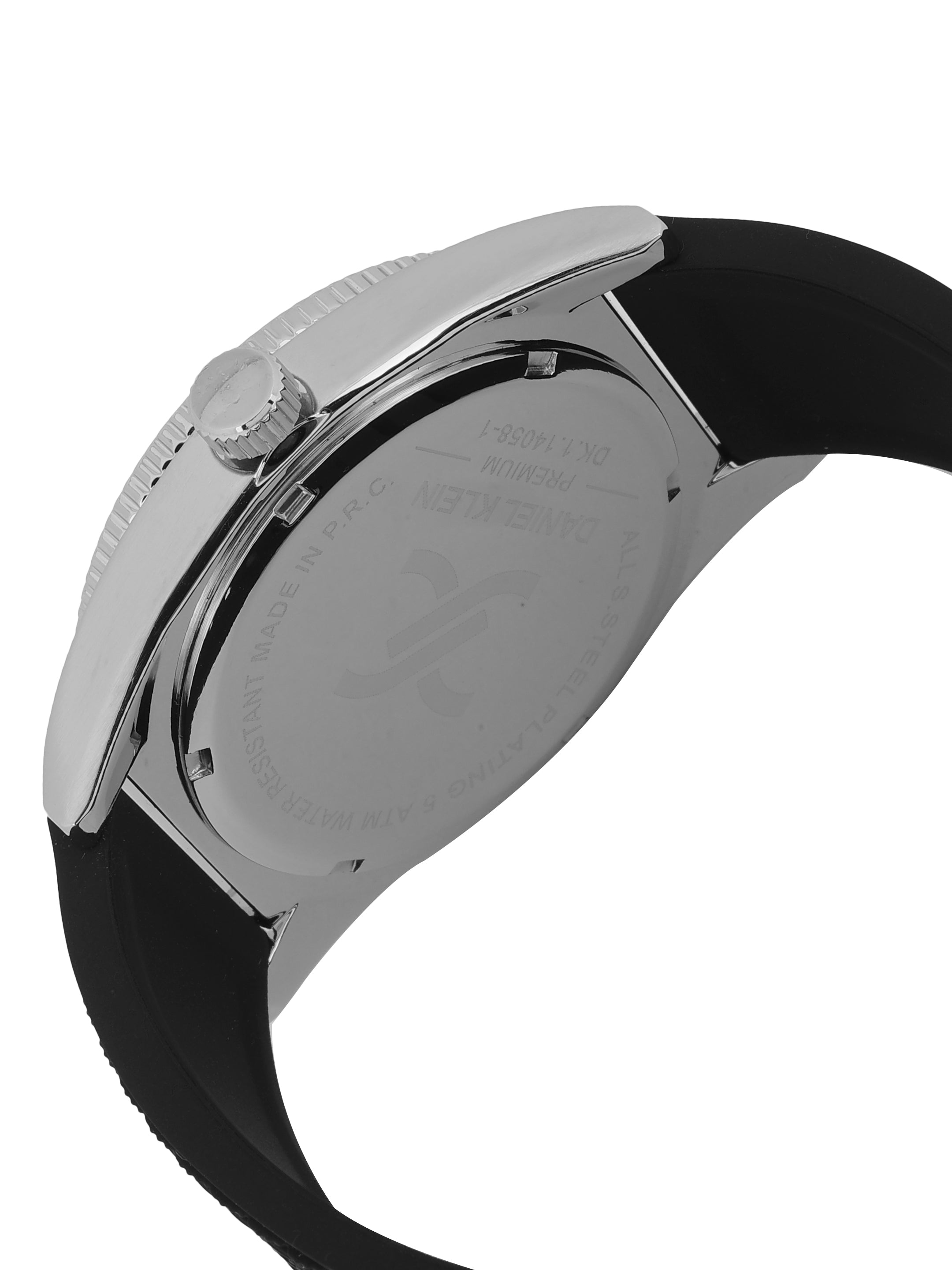 Daniel Klein Blue Dial Analog Watch for Men – Black Silicone Strap, Water Resistant DK.1.14058-5