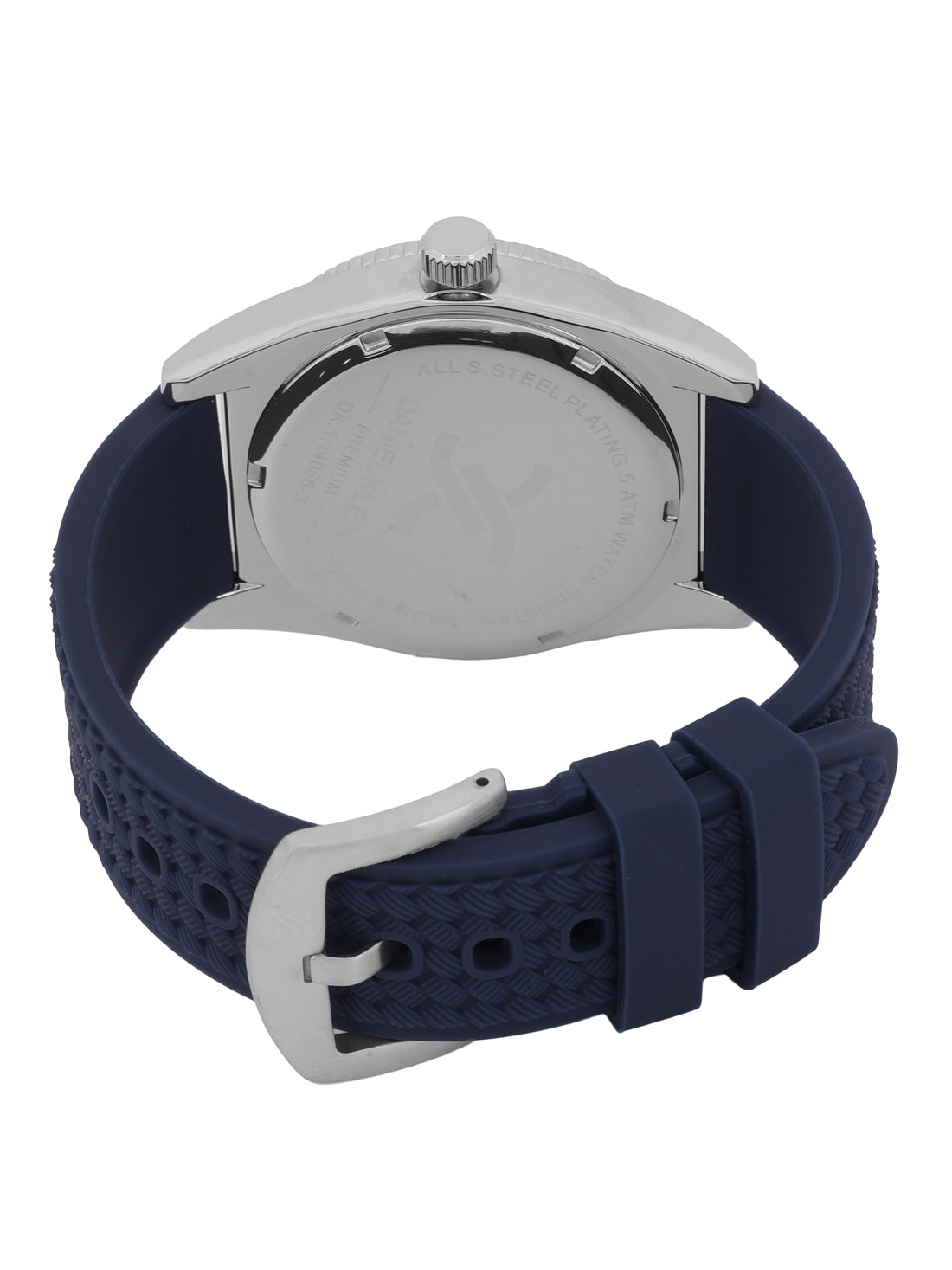 Daniel Klein Blue Dial Analog Watch for Men – Silicone Strap, Water Resistant DK.1.14058-3