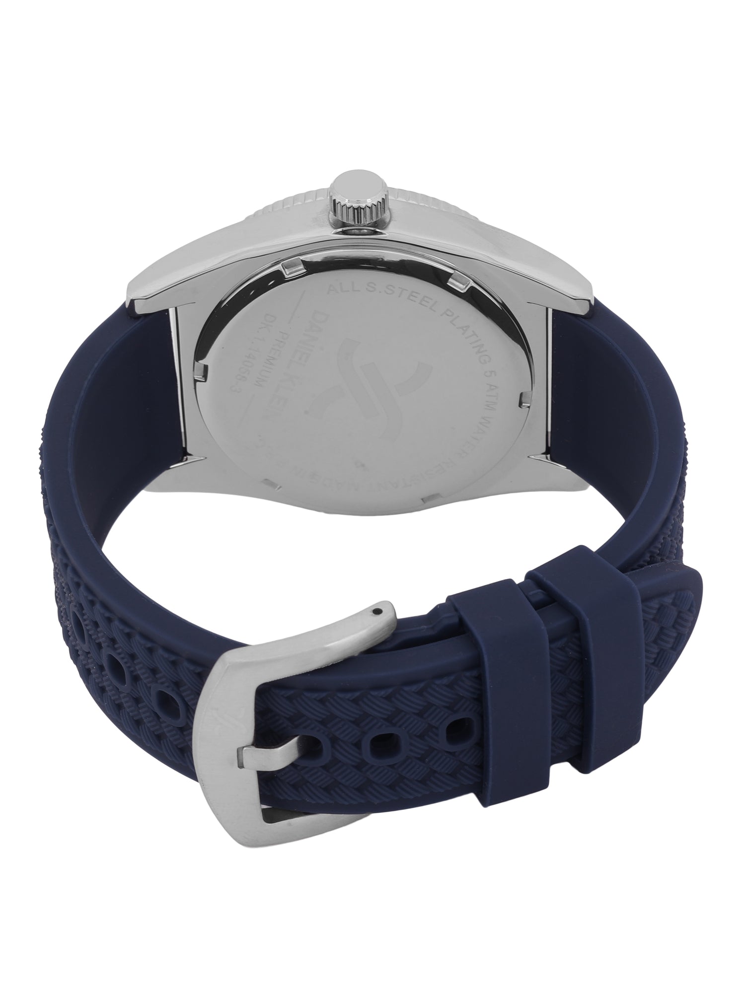 Daniel Klein Blue Dial Analog Watch for Men – Silicone Strap, Water Resistant DK.1.14058-3