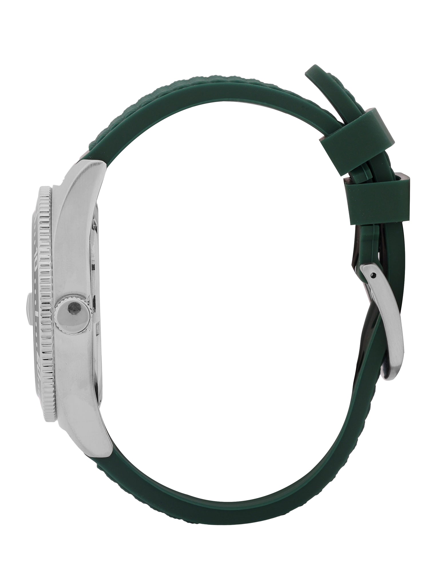 Daniel Klein Green Dial Analog Watch for Men – Silicone Strap, Water Resistant DK.1.14058-4