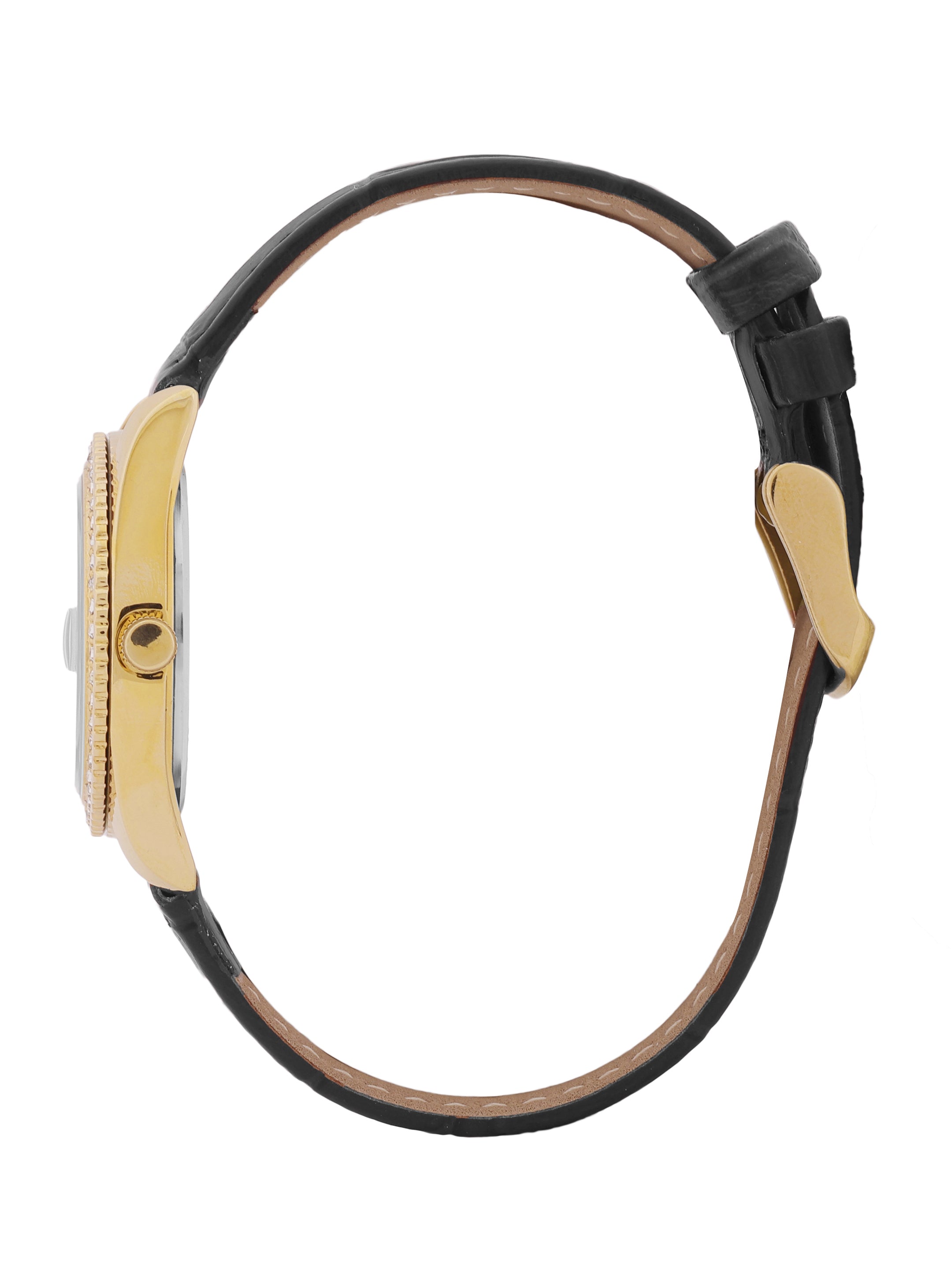 Daniel klein IPG Gun Black Sunray Dial Leather Watch for Women DK.6.14030-2