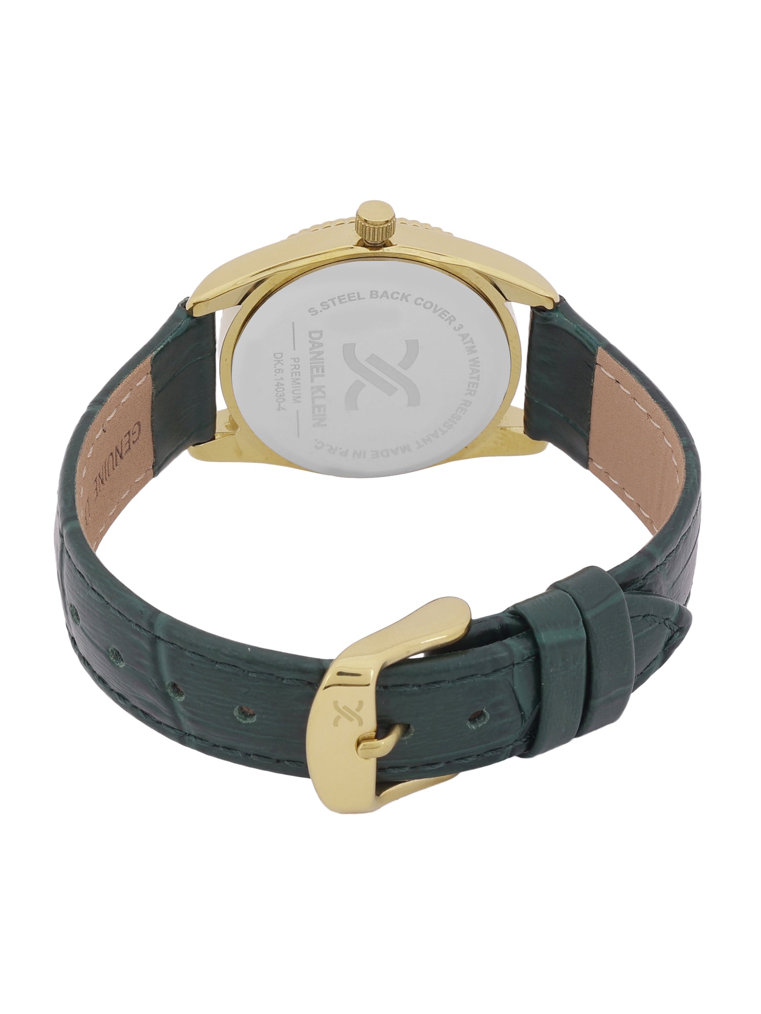 Daniel klein IPG Dark Green Sunray Dial Leather Watch for Women DK.6.14030-4