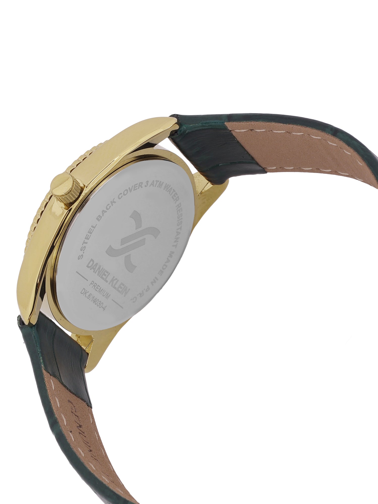 Daniel klein IPG Dark Green Sunray Dial Leather Watch for Women DK.6.14030-4
