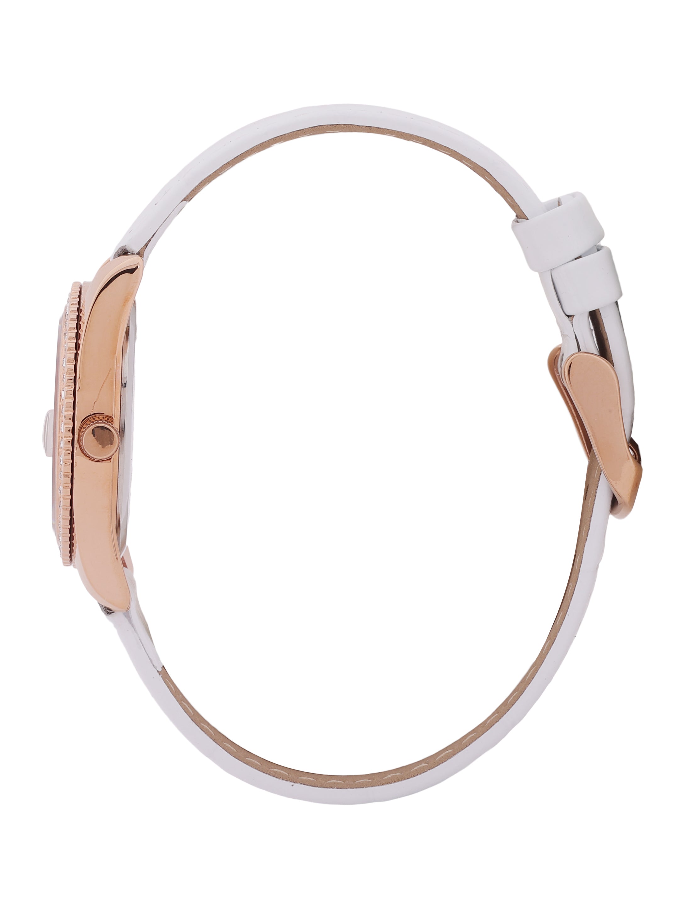 Daniel klein IP Pink R.Gold Silver White Sunray Dial Leather Watch for Women DK.6.14030-6