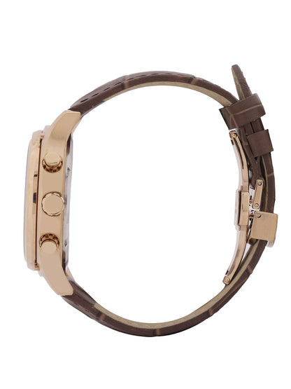 Daniel Klein Men’s Gun Black Dial Brown Leather Watch DK.1.14056-5