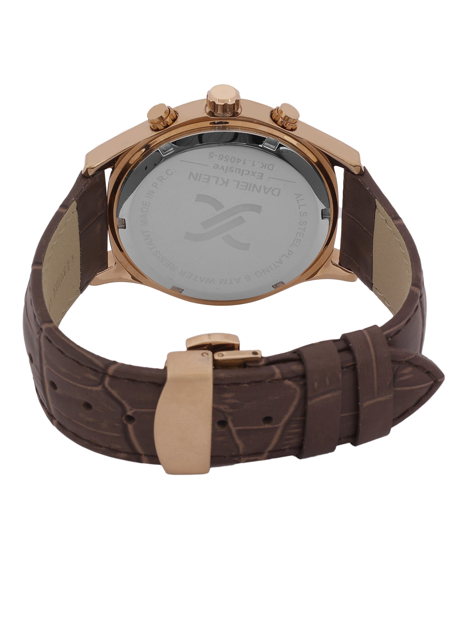 Daniel Klein Men’s Gun Black Dial Brown Leather Watch DK.1.14056-5