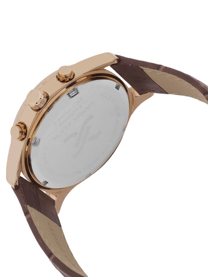 Daniel Klein Men’s Gun Black Dial Brown Leather Watch DK.1.14056-5